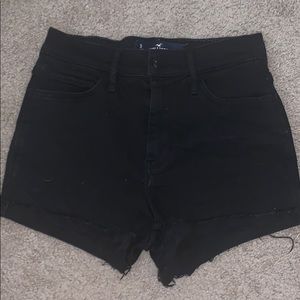 Hollister black high waisted denim shorts